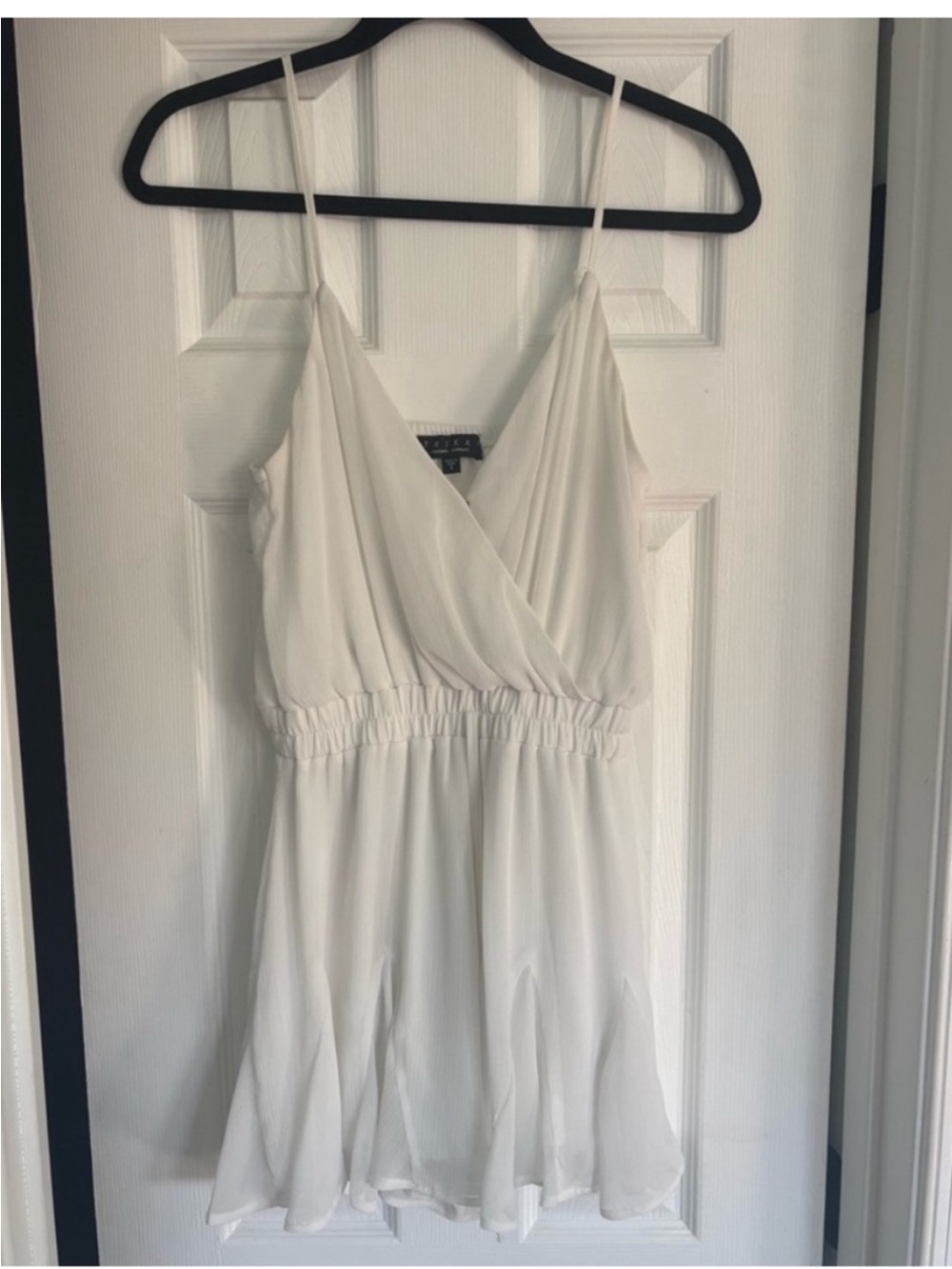 Trixxi Cream Surplice Spaghetti Strap Romper